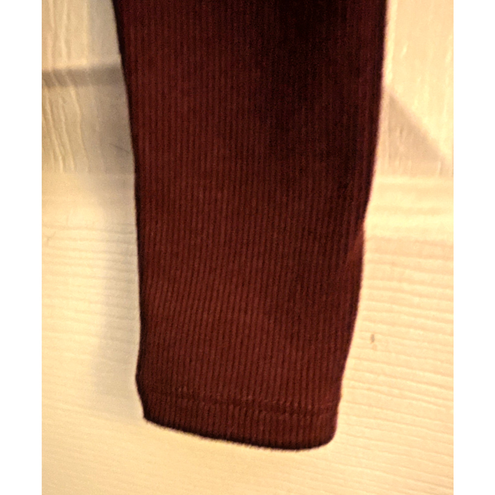 Old Navy Ribbed Knit Snug Fit Scoop Neck Burgundy Long Sleeve Top XS Women - Picture 5 of 10